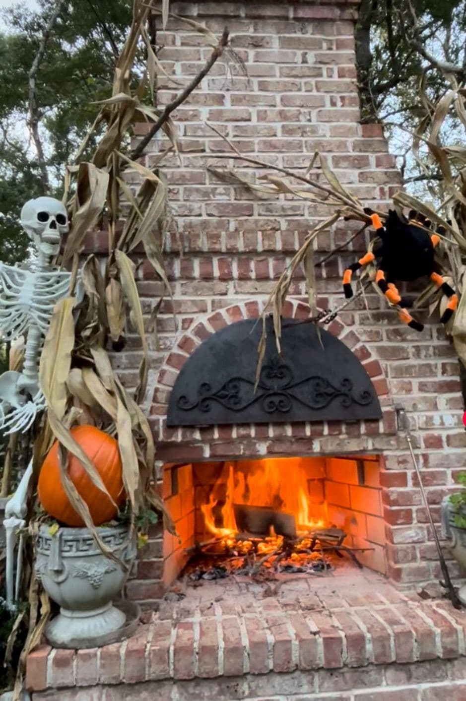 Spooky Backyard Fireplaces for Halloween Fun image