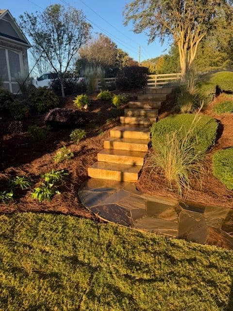 Flagstone Steps and Lush Landscaping in Sugar Hill GA image